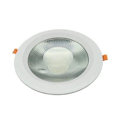 China Embeded new design smd hotel market clothing stores anti-glare plastic aluminum round 36w recessed trimless led downlight housing for sale