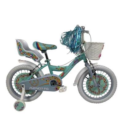 China Children Cycle New Design Children Cycle 16inch Girl Style Flower Child Bike Ride On Toy Doll Carrier for sale