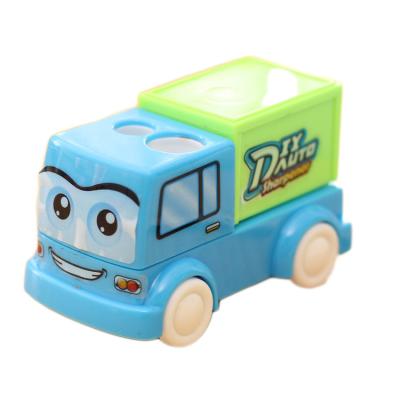 China School Office Home Cartoon Pencil DIY Assembly School Stationery Car ABS Truck Crane Shaped Sharpener Kids Gift Funny for sale