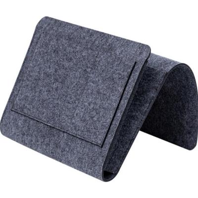 China Tie A Knot Fashion Hot Selling Thick Felt Pocket Sofa Table Hanging Bag Bedside Storage Organizer Trolley For Travel for sale