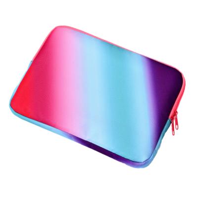 China Soft Briefcase Logo Business Notebook Pouch Case Custom Embroidery Straps Rainbow Colorful Multifunctional Beauty Laptop Sleeve Tablet for sale