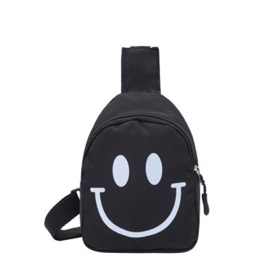 China Wholesale Korean Custom Made Messenger Bag Kawaii Cartoon Children Shoulder Bag Fanny Pack Cute Kids Small Smile Face Fashoion for sale