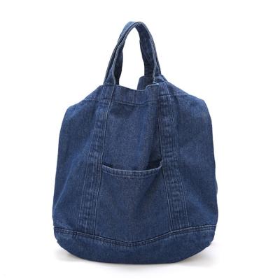 China Softback 2019 Chic Women Fashion Denim Handbags Madame Large Capacity Jean Sling Shoulder Tote Bag for sale