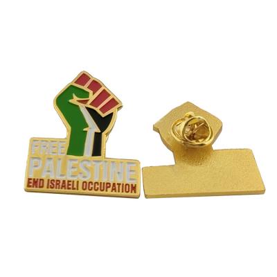 China Custom Free Europe Gold Gaza Palestine Flag Pin Badge for sale