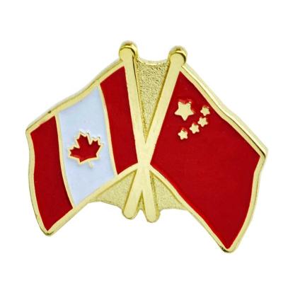 China Custom Wholesale Canadian Europe Flag Lapel Pins Canada Country Flag Pin for sale