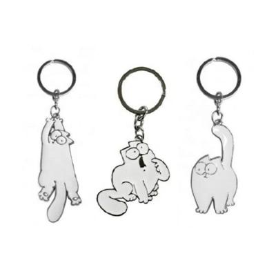 China Custom Wholesale Metal Simons Cat Keychain Cute Anime Designer Key Chains From Europe for sale