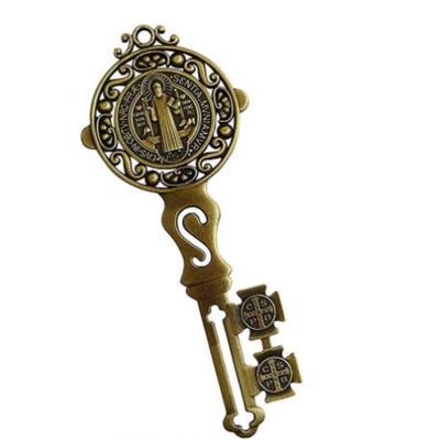 China Custom Logo Skeleton Saint Benedict Key Medal in Zinc Alloy for sale