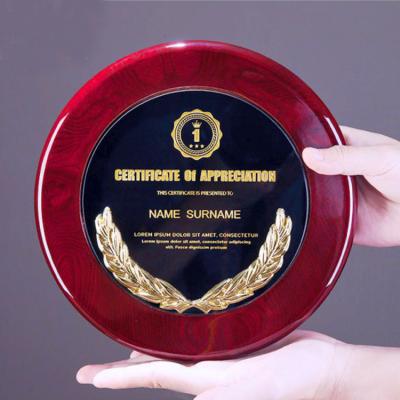 China Europe Round Shape Office Souvenir Metal Trophy Plaque Custom Plate Dish for sale