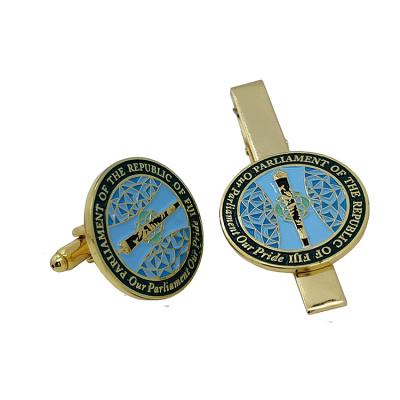 China Custom Brass Mens Metal Cufflinks Link Clip Set for sale