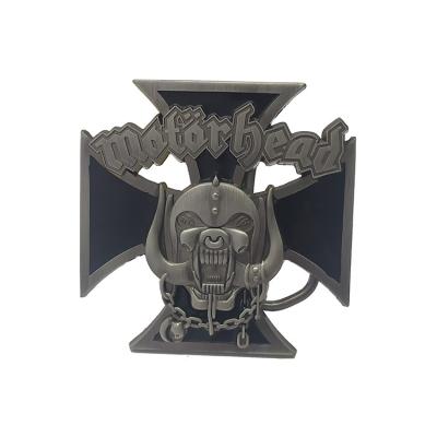 China Custom Antique Zinc Alloy Men Belt Buckle Skull Zinc Alloy Belt Buckles With Logo for sale