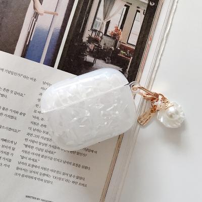 China For Earbuds Fashion 3D Pearl Pendant Pattern Hard Headphone Cover For Airpods 1 2 3 pro Earphone Earphone Case Pearl Gifts for sale