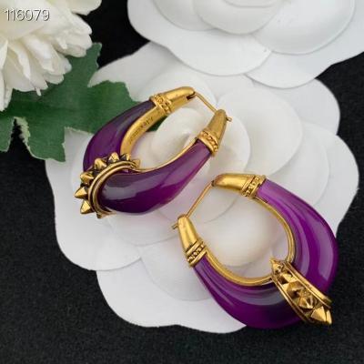 China Wholesale High Quality FASHIONABLE Purple Acrylic Stud Earrings Stud Earrings For Women Overdone Earings for sale