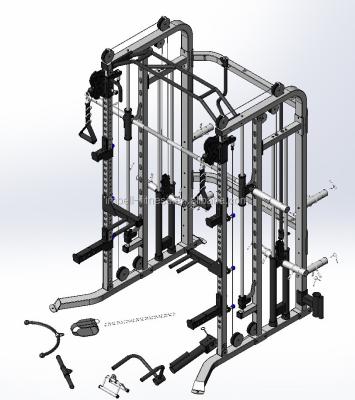 Cina 2 strati di rivestimento spesso Grigio/Nero Smith Machine Multi Home Gym per il tuo allenamento a casa in vendita