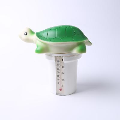 China Plastic Swimming Pool Chemical Dispenser With Floating Animal Thermometer Dispenser With Thermometer-Turtle for sale