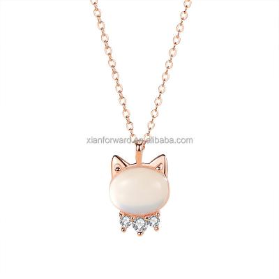 China S925 Sterling Silver CLASSIC Cartoon Kitten Creative Necklace for sale