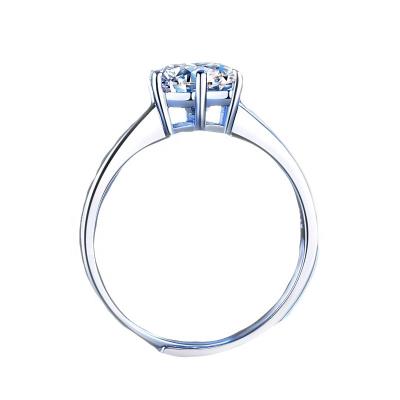 China CLASSIC Fashion 925 Silver Wedding Couple Ring For Sale Heart Silver Plated Moissanite Latest Ring Designs for sale