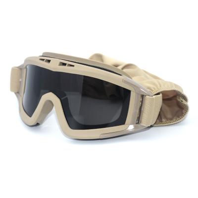 China Anti Fog Eye Protection Glasses 3 Glass Sports Military Tactical Goggles for sale