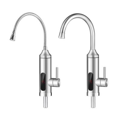 China 304 Stainless Steel Water Heater Faucet Kitchen Digital Display Electric Instant Water Heater Faucet for sale