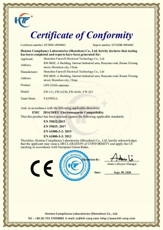 CE - Shenzhen Fanwell Electrical Technology Co., Ltd.