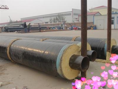 China Black Jacket PU Foam Thermal Insulated Steel Pipe Q195 Q215 Q235 Q345 For Air / Water / Petroleum for sale