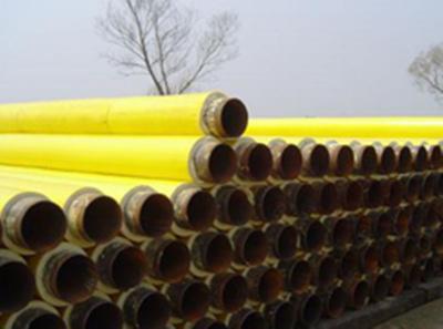 China Yellow Jacket Thermal Insulation PU Foamed Insulated Steel Pipe For Water / Petroleum Pipeline for sale