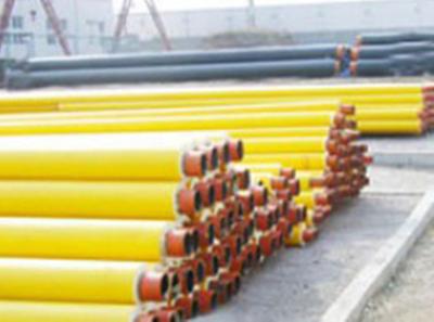 China A53 - A369 Yellow Jacket Insulated Steel Pipe With PU Foamed 20# 35# 45# For Sewage / Electric Power for sale