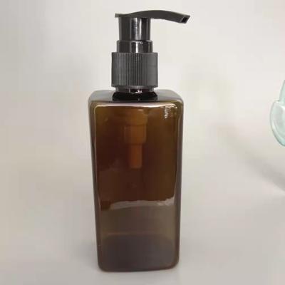 China pet bottle square 250ml square bottle 250ml 500ml amber body wash bottles 250ml square bottle pump bottle amber plastic amber cap amber for sale