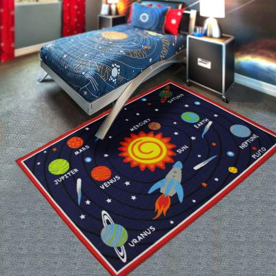 China Custom Kids Folding Play Mat Space Print Cotton Crawling Activity Mat Set For Babyies for sale