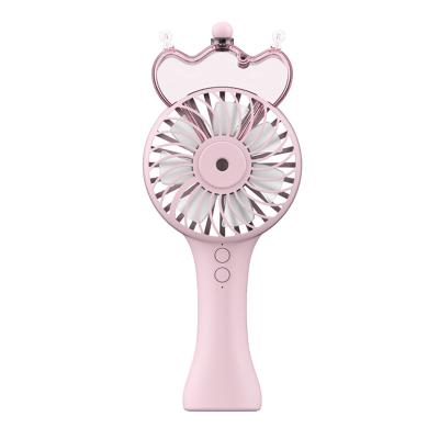 China Wholesale Hotel OEM Rechargeable Usb Cooling Portable Small Handheld Fan With Mist Humidifier for sale