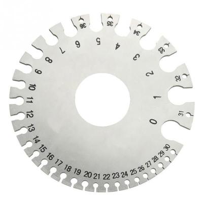 China 0-36 A.W.G. GTS Round Thickness Ruler Stainless Steel Gauge Diameter Gauge GC1453 wire measuring for sale