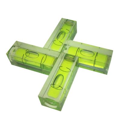 China Wholesale Bubble Level Control Square Bubble Level Vials Building Spirit Level Camera Spirit Level With Green Color Liquid for sale