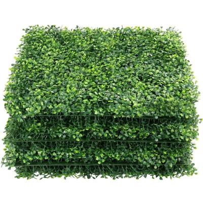 China Anti--UV Foliage Artificial Boxwood Hedge Green Wall Artificial Boxwood Grass Mat Panels for sale