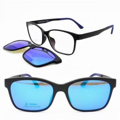 China New Arrival 015 ULTEM Colorful Unique Prescription Sunglasses Eyewear With Changeable Magnetic Clip On Polarized Sunglasses Lenses for sale