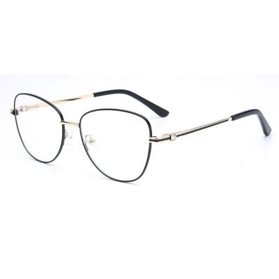 China Fashionable Classic Screws And Studs Installation Designer Cateye Triangle Nickel Copper High With Flexible Hinge Two-tone Coating Optical Frames For Women 2330 for sale