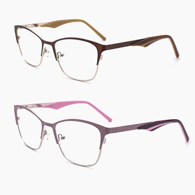 China Installation Screws And Studs Classic Vintage Cateye Triangle High Nickel Copper With Flexible Hinge Two-tone Coating Optical Frames For Women 3304 for sale