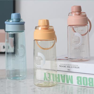 China Customized Motivational Plastic Water Bottle Stocked Free Sports Leak Proof With Time Marker for sale