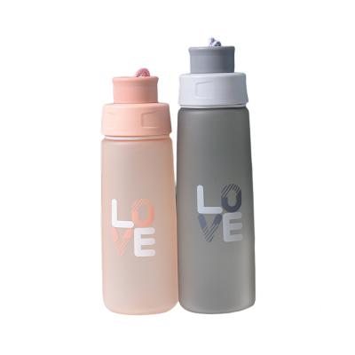 China New Camping Viable Portable Transparent Leakproof Bottle Travel Outdoor Sports Bottle Frosted Plastic Water Bottle for sale