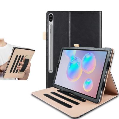 China SM T865, Fashion Tablet Funda For Samsung Galaxy Tab S6 10.5 Case SM T860 Cover For Samsung Galaxy Tab S6 2019 Hand Strap Leather Case for sale