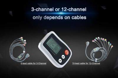 China Multi Lead Cables Pocket Holter Mini ECG Monitor Testing With White Recorders for sale