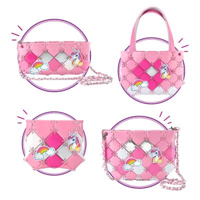 China New product hand quilting luxury girl toy diy bags design own bag child popular education toy for kids for sale