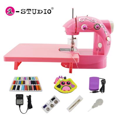 China Small Products Stocked Mini Sewing Machine with Extension Table Portable Sewing Kit with Adapter Battery Operation for sale