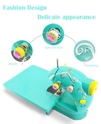 China Small Products Mini Girls Toy Sewing Machine With Light And Function Playhouse Home Sewing Toys For Children for sale