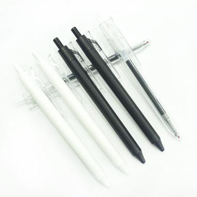 China Custom Wholesale Promotional Gift Custom Logo Ballpoint Pens Plastic Retractable Black Gel Pen for sale