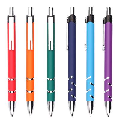 China Full Size Custom High Level Colored Painted Metal Pen With Chromed Plunger Tip for sale