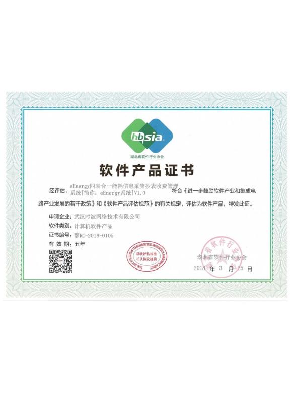 Software Product Certificate - Wuhan Time Wave Network Technology Co., Ltd.