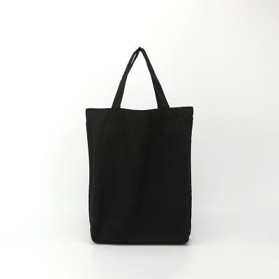 China LOGO printing plain cotton promotion fabric pp woven handle canvas moisture proof expensive black bag for sale