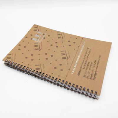 China Durable Binding 25*17cm A4 Size Kraft Paper Cover Notebook Spiral Notebook for sale