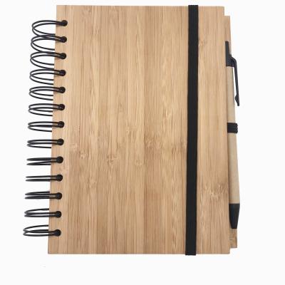 China Spiral Custom Printed 40 Sheets Book Double Spiral Notebook With Recycling Paper Wood Notebook for sale