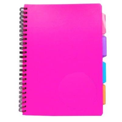 China School Office Index Label A5 PVC Coating Spiral Notebook with Dividers for sale