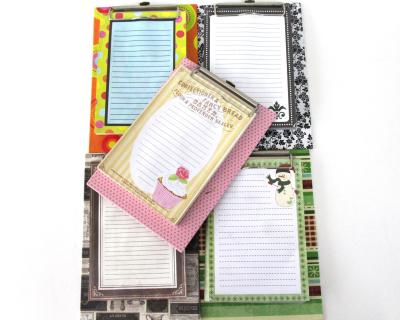 China Self Adhesive Recycled Paper Memo Pad with Clip Board Sticky Notes Custom Printing Memo Pad for sale